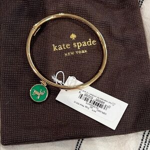 Kate Spade Gold TAURUS Bracelet with Green Charm